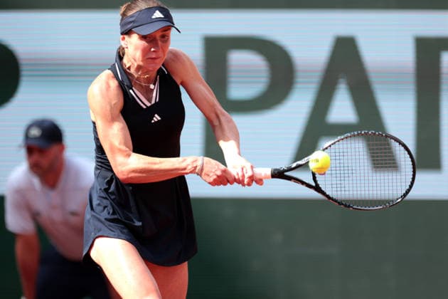 RECORD DATE NOT STATED 29th May 2026; Roland Garros, Paris, France; 2026 French Open Tennis, Day 11; Elina Svitolina (UKR) backhand against Tamara Korpatsch (GER) JonxBromley