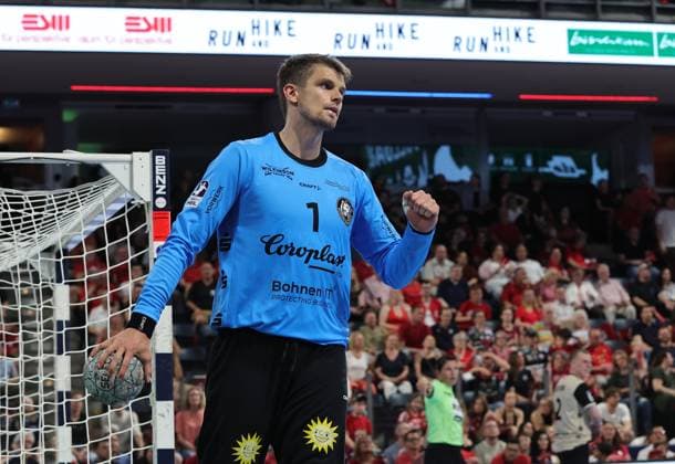 29 05 2026 Handball 1 Bundesliga DAIKIN HBL Season 2025 2026 33 Matchday HC Erlangen Metropolregion Nuremberg HCE Bergischer HC DaMa xdaxmax Christopher Rudeck 1, Bergischer HC clenches fists Fists