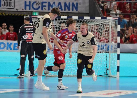 29 05 2026 Handball 1 Bundesliga DAIKIN HBL Season 2025 2026 33 Matchday HC Erlangen Metropolregion Nuremberg HCE Bergischer HC DaMa xdaxmax Jubel Freude Sören Soeren Steinhaus 53, Bergischer HC Noah Beyer 2, Bergischer HC