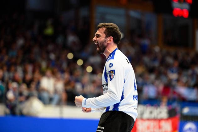 Matija Spikic ThSV Eisenach, 01 Jubel zur Parade GER, ThSV Eisenach vs Fuechse Berlin, 1 Daikin Handballbundesliga, Handball, Matchday 30, Season 2025 2026, 29 05 2026 GER, ThSV Eisenach vs Fuechse Berlin, 1 Daikin Handballbundesliga, Handball, Matchday 30, Season 2025 2026, 29 05 2026 Eisenach Copyright: xEibner-Pressefoto MartinxHerbstx EP_MHT