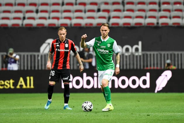 OGC Nice v AS Saint-Etienne - Ligue 1 McDonald s 2025 2026 - Relegation Promotion Playoffs 07 Irvin CARDONA (asse) during the Ligue 1 Relegation Promotion Playoffs matchs between Nice and Saint-Etienne at Allianz Riviera on May 29, 2026 in Nice, France. Nice France  Copyright: xFEPx 776502581