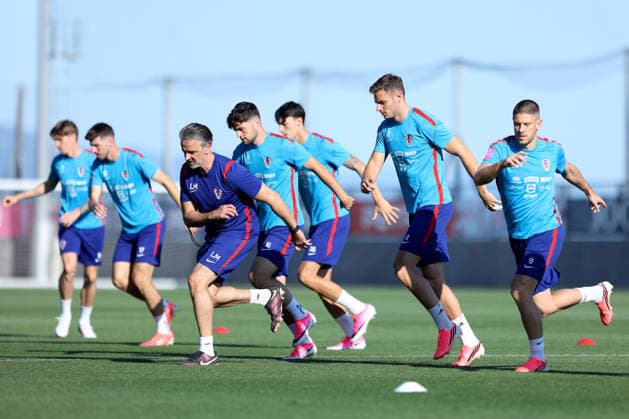 Croatia training session - Day 5 Martin Baturina, Josip Stanisic and Andrej Kramaric of Croatia during a training session at Rujevica Stadium in Rijeka, Croatia, on May 29, 2026. The Croatian national football team is holding a pre-World Cup training camp ahead of friendly matches against Belgium and Slovenia.  NelxPavletic PIXSELL