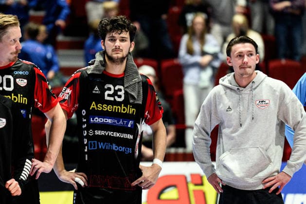 260529 HK Malmös Nikola Roganovic is depressed after the final four in the Mens Handball League between HK Malmö and IFK Kristianstad on May 29, 2026 in Malmö  Copyright: MATHILDAxSCHULER BB260529MA124