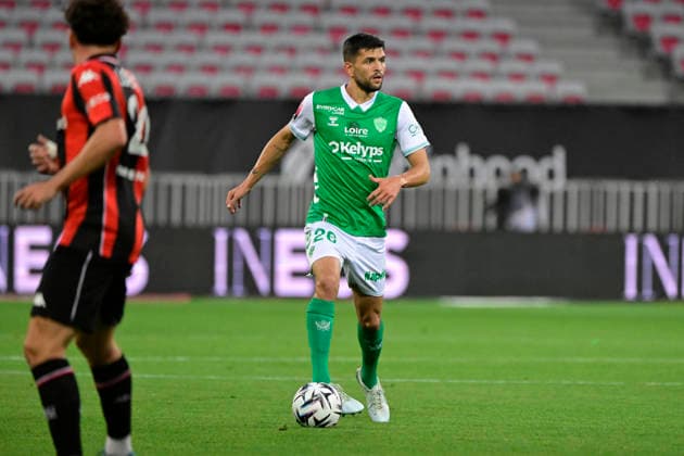 FOOTBALL : OGC Nice VS AS Saint-Etienne - Ligue 1 McDonald s play off - 29 05 2026 Julien Le Cardinal (ASSE) - Ligue 1 McDonald™s play off match between OGC Nice and AS Saint-Etienne on May 29, 2026 at the Allianz Riviera Stadium in Nice. NiceFrance  Copyright: xWilliamxCannarellax