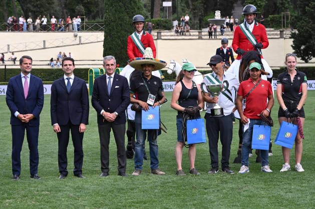 IPA85168703 - Mexico Team wins the 93rd CSIO Roma 2026 Competition No. 5 - NATIONS CUP INTESA SANPAOLO Two rounds competition - h. 160 Prize Money: 220,000 Ä on May 29, 2026 at Piazza di Siena in Rome, Italy.  Copyright: xDomenicoxCippitelli IPAxSportx xx 85168703