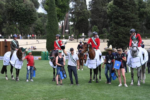 IPA85168704 - Mexico Team wins the 93rd CSIO Roma 2026 Competition No. 5 - NATIONS CUP INTESA SANPAOLO Two rounds competition - h. 160 Prize Money: 220,000 Ä on May 29, 2026 at Piazza di Siena in Rome, Italy.  Copyright: xDomenicoxCippitelli IPAxSportx xx 85168704