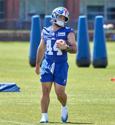 New York Giants running back Cam Skattebo (44) during organized team activities at the Quest Diagnostics Training Center in East Rutherford, New Jersey on Friday, May 29, 2026. CSM East Rutherford United States - ZUMAc04_ 20260529_zma_c04_021 Copyright: xDuncanxWilliamsx