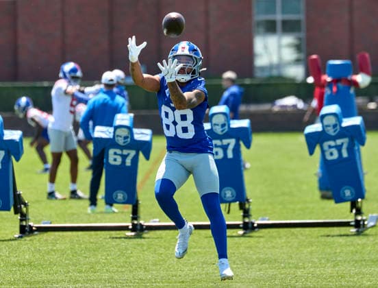 New York Giants wide receiver Xavier Gipson (88) during organized team activities at the Quest Diagnostics Training Center in East Rutherford, New Jersey on Friday, May 29, 2026. CSM East Rutherford United States - ZUMAc04_ 20260529_zma_c04_022 Copyright: xDuncanxWilliamsx