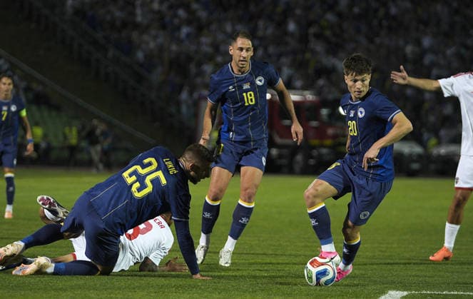 Bosnia and Herzegovina v North Macedonia - Friendlies SARAJEVO, BOSNIA AND HERZEGOVINA - MAY 29: Players in action during the International Friendly, Länderspiel, Nationalmannschaft football match between Bosnia and Herzegovina and North Macedonia at the Asim Ferhatovic Hase Stadium in Sarajevo, Bosnia and Herzegovina, on May 29, 2026. Samir Jordamovic Anadolu Sarajevo Bosnia and Herzegovina. Editorial use only. Please get in touch for any other usage.  Copyright: x2026xAnadoluxSamirxJordamovicx