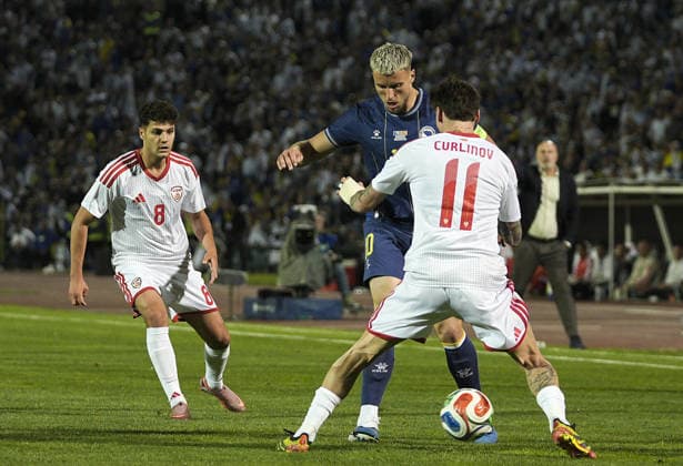 Bosnia and Herzegovina v North Macedonia - Friendlies SARAJEVO, BOSNIA AND HERZEGOVINA - MAY 29: Players in action during the International Friendly, Länderspiel, Nationalmannschaft football match between Bosnia and Herzegovina and North Macedonia at the Asim Ferhatovic Hase Stadium in Sarajevo, Bosnia and Herzegovina, on May 29, 2026. Samir Jordamovic Anadolu Sarajevo Bosnia and Herzegovina. Editorial use only. Please get in touch for any other usage.  Copyright: x2026xAnadoluxSamirxJordamovicx