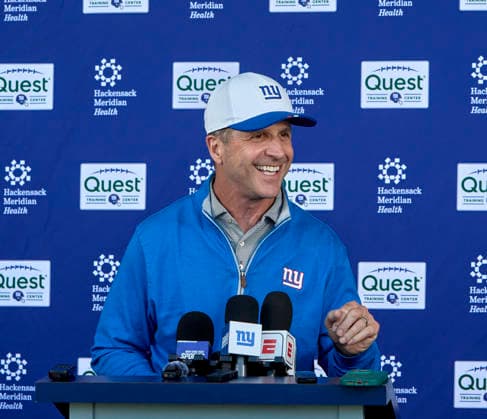 New York Giants head coach John Harbaugh address media during organized team activities at the Quest Diagnostics Training Center in East Rutherford, New Jersey on Friday, May 29, 2026. CSM East Rutherford United States - ZUMAc04_ 20260529_zma_c04_044 Copyright: xDuncanxWilliamsx