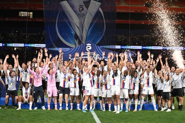 Football : OL Lyonnes vs Paris FC- final French Ligue Arkema - 29 05 2026 Players of OL Lyonnes celbrates after winner the champions ligue Arkema at the Final French Ligue Arkema match between OL Lyonnes and Paris FC at the Groupama stadium Lyon ,on May 29 2026 LYONFrance  Copyright: xMouradxAllilix