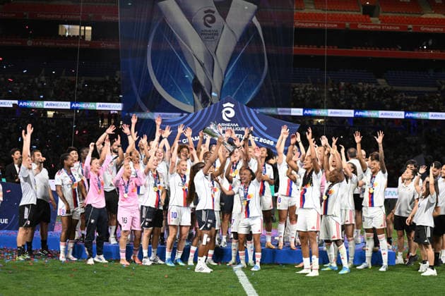 Football : OL Lyonnes vs Paris FC- final French Ligue Arkema - 29 05 2026 Players of OL Lyonnes celbrates after winner the champions ligue Arkema at the Final French Ligue Arkema match between OL Lyonnes and Paris FC at the Groupama stadium Lyon ,on May 29 2026 LYONFrance  Copyright: xMouradxAllilix