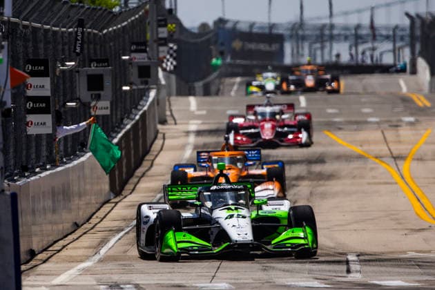 AUTO - IndyCar, Indy Car, IRL, USA - DETROIT GRAND PRIX 2026 45 FOSTER Louis (gbr), Rahal Letterman Lanigan Racing, Dallara DW12 - Honda, action during the Chevrolet Detroit Grand Prix, 8th round of the 2026 NTT IndyCar Series, on the Streets of Detroit, from May 29 to 31, 2026 in Detroit, Michigan, United States of America - DetroitUnited States Copyright: xJULIENxDELFOSSEx