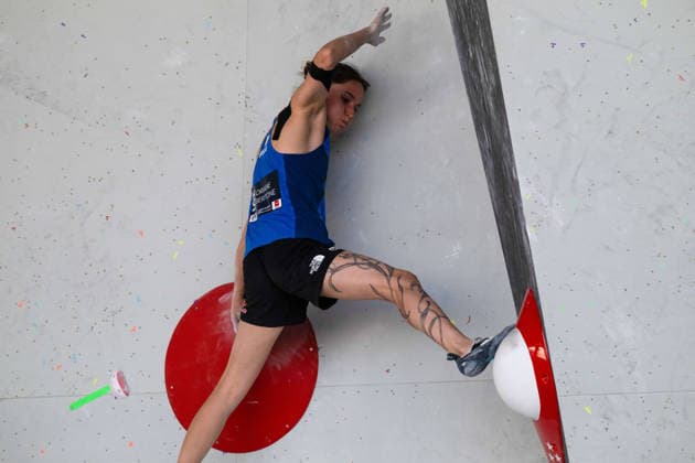 May 29, 2026, Madrid, Madrid, Spain: French climber ORIANE BERTONE in action during the women s Boulder finals at the World Climbing Series Comunidad de Madrid 2026 held in Alcobendas. Madrid Spain - ZUMAd308 20260529_zsp_d308_016 Copyright: xJuanxCarlosxLucasx