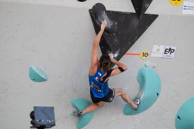 May 29, 2026, Madrid, Madrid, Spain: French climber ORIANE BERTONE in action during the women s Boulder finals at the World Climbing Series Comunidad de Madrid 2026 held in Alcobendas. Madrid Spain - ZUMAd308 20260529_zsp_d308_039 Copyright: xJuanxCarlosxLucasx