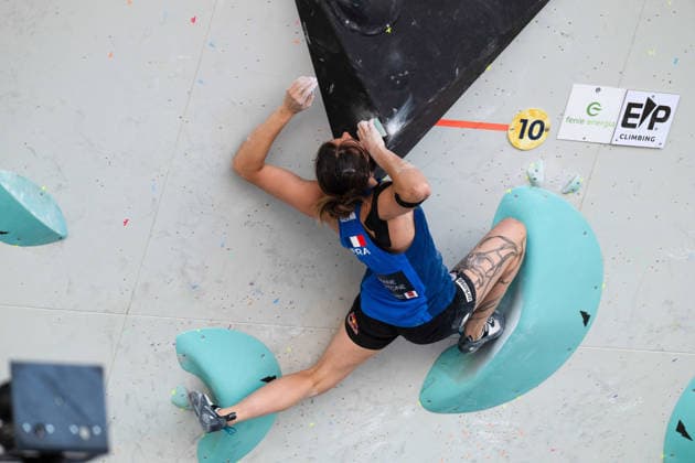 May 29, 2026, Madrid, Madrid, Spain: French climber ORIANE BERTONE in action during the women s Boulder finals at the World Climbing Series Comunidad de Madrid 2026 held in Alcobendas. Madrid Spain - ZUMAd308 20260529_zsp_d308_059 Copyright: xJuanxCarlosxLucasx