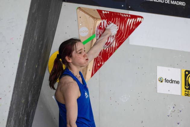 May 29, 2026, Madrid, Madrid, Spain: British climber ERIN MCNEICE in action during the women s Boulder finals at the World Climbing Series Comunidad de Madrid 2026 held in Alcobendas. Madrid Spain - ZUMAd308 20260529_zsp_d308_063 Copyright: xJuanxCarlosxLucasx