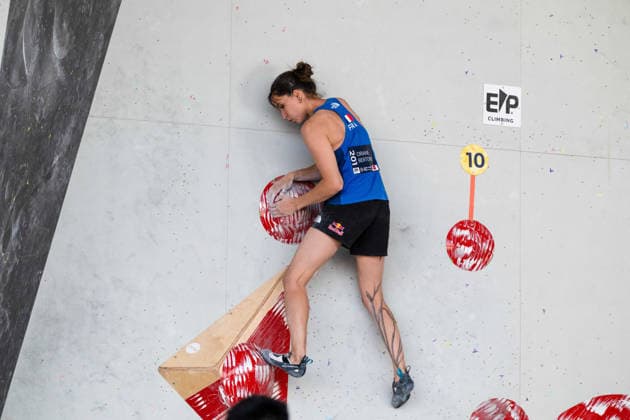 May 29, 2026, Madrid, Madrid, Spain: French climber ORIANE BERTONE in action during the women s Boulder finals at the World Climbing Series Comunidad de Madrid 2026 held in Alcobendas. Madrid Spain - ZUMAd308 20260529_zsp_d308_067 Copyright: xJuanxCarlosxLucasx