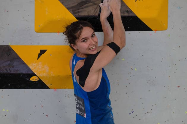 May 29, 2026, Madrid, Madrid, Spain: French climber ORIANE BERTONE in action during the women s Boulder finals at the World Climbing Series Comunidad de Madrid 2026 held in Alcobendas. Madrid Spain - ZUMAd308 20260529_zsp_d308_102 Copyright: xJuanxCarlosxLucasx