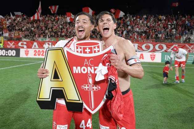 ANDREA CARBONI, MATTEO PESSINA, Monza, Serie B, 2025-26, Monza vs Catanzaro 0-2, 29-05-2026, Esultanza, Celebration, Jubel SERIE B 2025-26 FINALE PLAY OFF RITORNO MONZA-CATANZARO 0-2