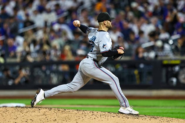 Miami Marlins v New York Mets - MLB, Baseball Herren, USA Miami Marlins relief pitcher Cade Gibson (58) throws during the seventh inning of a baseball game against the New York Mets at Citi Field in Corona, New York, on May 29, 2026. Flushing United States  Copyright: xGordonxDonovanx originalFilename:donovan-mlbmiami260529_np9hG.jpg