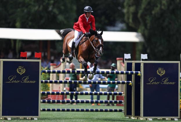 (260530) -- ROME, May 30, 2026 -- Christian Ahlmann of Germany competes during the nations cup event of equestrian at the 2026 CSIO (Official International Show Jumping Competition) of Rome in Piazza di Siena of Rome, Italy, May 29, 2026. ) (SP)ITALY-ROME-EQUESTRIAN-2026 CSIO-NATIONS CUP WangxKaiyan 