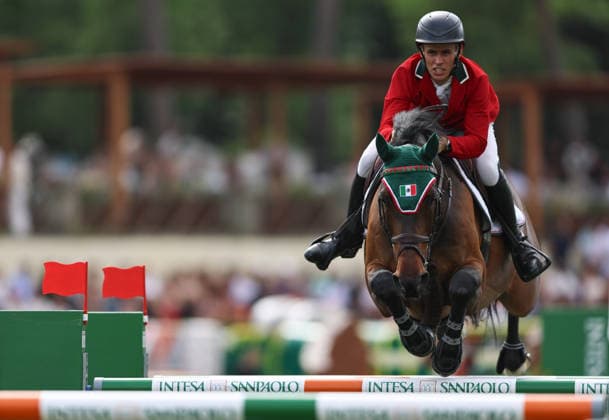 (260530) -- ROME, May 30, 2026 -- Fernando Martinez Sommer of Mexico competes during the nations cup event of equestrian at the 2026 CSIO (Official International Show Jumping Competition) of Rome in Piazza di Siena of Rome, Italy, May 29, 2026. ) (SP)ITALY-ROME-EQUESTRIAN-2026 CSIO-NATIONS CUP WangxKaiyan 