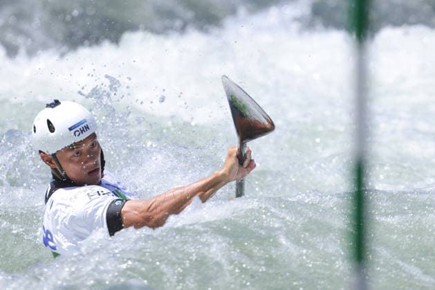 (260530) -- LJUBLJANA, May 30, 2026 -- Quan Xin of China competes during the men s kayak final at 2026 ICF Canoe Slalom World Cup Tacen in Ljubljana, Slovenia, May 29, 2026. (Photo by Xinhua) (SP)SLOVENIA-LJUBLJANA-CANOE SLALOM-ICF WORLD CUP TACEN-KAYAK ZeljkoxStevanic 