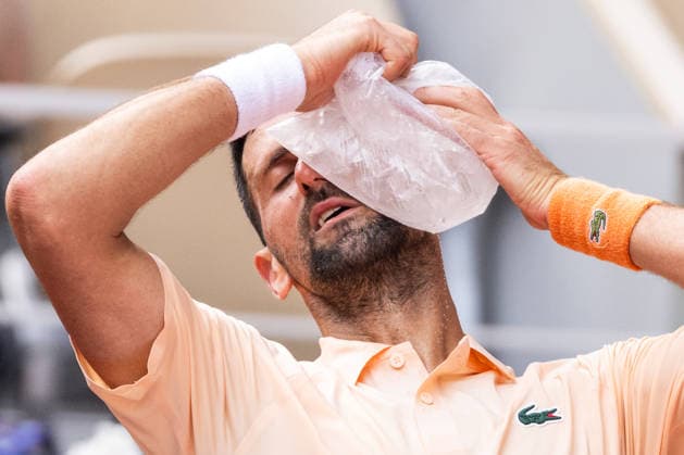 2026 French Open - Day Six Novak Djokovic reacts during his men s singles match against Joao Fonseca on day six of the French Open tennis tournament on Court Philippe Chatrier at the Roland-Garros Complex in Paris, France. Paris France  Copyright: xIbrahimxEzzatx originalFilename:ezzat-notitle260529_npwsC.jpg