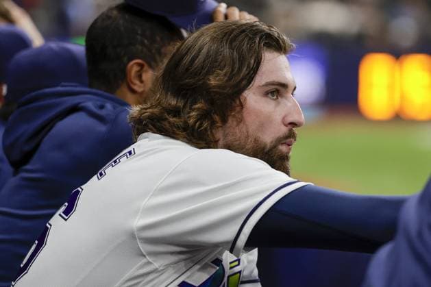 May 29, 2026, St. Petersburg, Florida, USA: Tampa Bay Rays right fielder Ryan Vilade (26) seen on the bench in between innings against the Los Angeles Angels on Friday, May 29, 2026 in St. Petersburg. St. Petersburg USA - ZUMAs70_ 20260529_zan_s70_016 Copyright: xLuisxSantanax