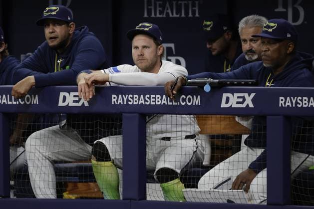 May 29, 2026, St. Petersburg, Florida, USA: Tampa Bay Rays shortstop Taylor Walls (6) seen on the bench in the game against the Los Angeles Angels on Friday, May 29, 2026 in St. Petersburg. St. Petersburg USA - ZUMAs70_ 20260529_zan_s70_023 Copyright: xLuisxSantanax