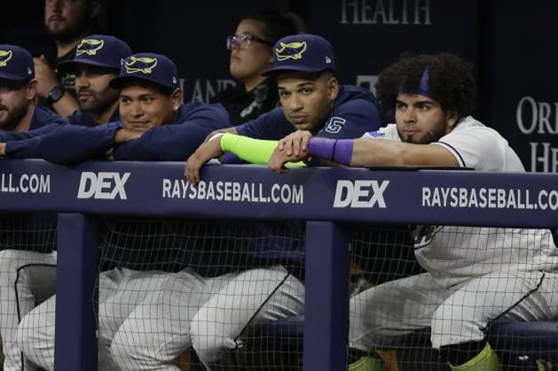 May 29, 2026, St. Petersburg, Florida, USA: Tampa Bay Rays center fielder Victor Mesa Jr. (25) seen on the bench in the game against the Los Angeles Angels on Friday, May 29, 2026 in St. Petersburg. St. Petersburg USA - ZUMAs70_ 20260529_zan_s70_025 Copyright: xLuisxSantanax