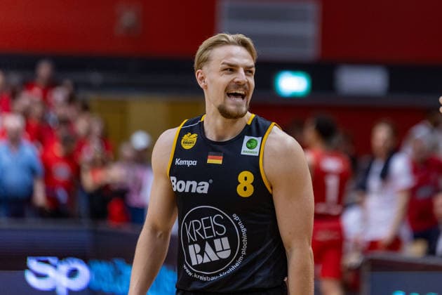 Lucas Mayer Bozic Estriche Knights Kirchheim, 08 GER, Giessen46ers vs Bozic Estriche Knights Kirchheim, BARMER 2 Basketball Bundesliga, Playoffs Semifinal Game 4, Season 2025 2026, 29 05 2026 GER, Giessen46ers vs Bozic Estriche Knights Kirchheim, BARMER 2 Basketball Bundesliga, Playoffs Semifinal Game 4, Season 2025 2026, 29 05 2026 Giessen Copyright: xEibner-Pressefoto NinaxSanderx EP_NSR