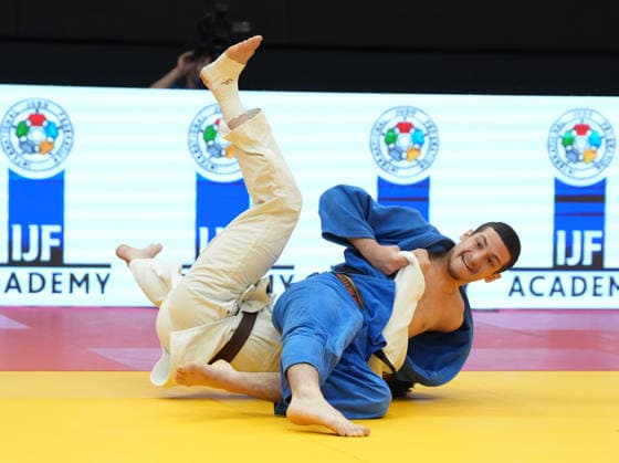 JUDO - EJU Junior European Cup GRAZ,AUSTRIA,30.MAY.26 - JUDO - EJU Junior European Cup. Image shows Michael Hacksteiner (AUT) vs Irakli Ribradze (GEO).  GEPAxpictures xMichaelxRiedler