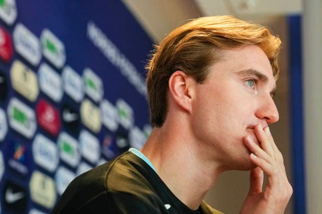 National football team press conference Oslo 20260530 Kristian Thorstvedt during a press conference at Ullevaal Stadium ahead of the international match against Sweden Photo Beate Oma Dahle NTB Oslo Norway EDITORIAL USE ONLY RESTRICTED USE FOR BETTING COMPANIES  Copyright: xBeatexOmaxDahlex xNTBx