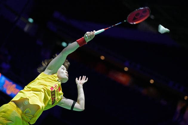 (260530) -- BADMINTON, May 30, 2026 -- Wang Zhiyi hits a return during the women s singles semifinal between Wang Zhiyi of China and Yamaguchi Akane of Japan at the Singapore Badminton Open 2026 in Singapore on May 30, 2026. (Photo by Xinhua) (SP)SINGAPORE-BADMINTON-SINGAPORE OPEN-WOMEN S SINGLES ThenxChihxWey 