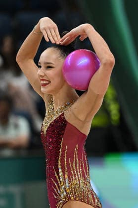 IPA85176835 - BORISOVA Mariia (RUS) thanks the Russian audience during European Championships in Rhythmic gymnastics, Rhythmische Sportgymnastik, RSG Gymnastics in Varna, Bulgaria, May 30 2026  Copyright: xFilippoxTomasi IPAxSportx xx 85176835