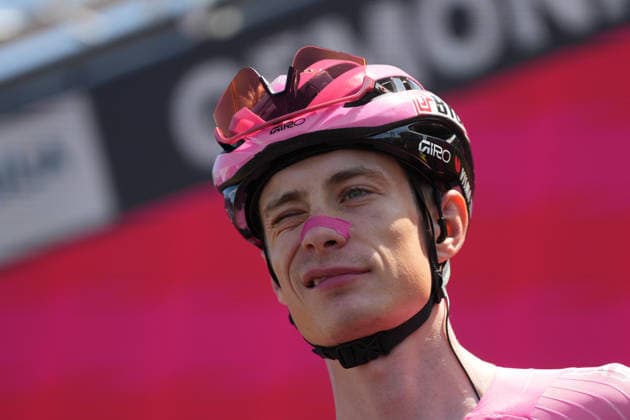Denmark™s Jonas Vingegaard Hansen of Team Visma Lease A Bike (Pink jersey) during Stage 20 of the Giro d™Italia, from Gemona del Friuli to Piancavallo, Italy, Saturday,May 30, 2026.  Copyright: xSimonexSpadax xLaPressex
