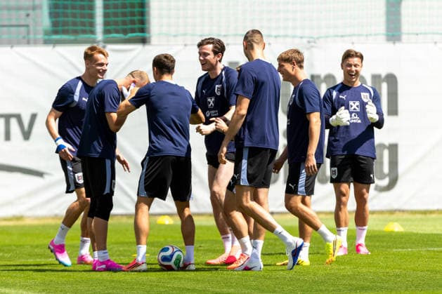 SOCCER - AUT vs TUN, test match VIENNA,AUSTRIA,30.MAY.26 - SOCCER - OEFB international test match, Austria vs Tunisia, preview, training team AUT. Image shows players of AUT.  GEPAxpictures xPhilippxBrem
