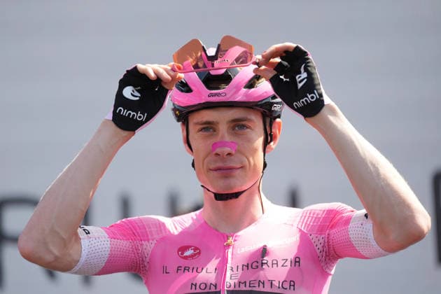 Denmark™s Jonas Vingegaard Hansen of Team Visma Lease A Bike during Stage 20 of the Giro d™Italia, from Gemona del Friuli to Piancavallo, Italy, Saturday, May 30, 2026.  Copyright: xSimonexSpada LaPressex