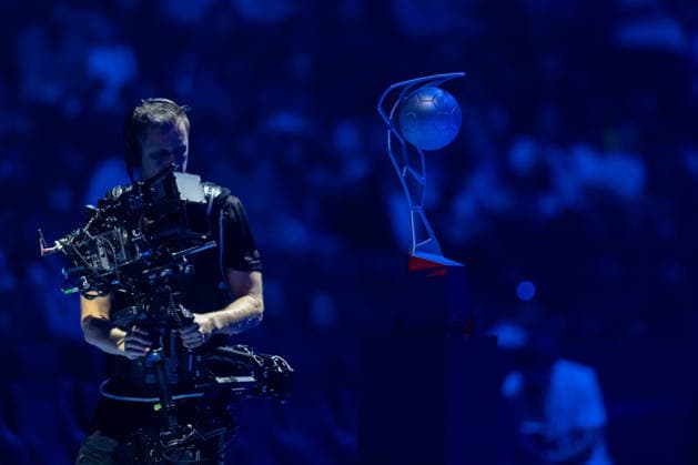 The EHF Cup during the handball semi-final of the Winamax EHF Finals 2026 between Montpellier Handball and THW Kiel at Barclays Arena on May 30, 2026 in Hamburg, Germany