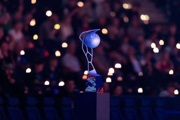 The EHF Cup during the handball semi-final of the Winamax EHF Finals 2026 between Montpellier Handball and THW Kiel at Barclays Arena on May 30, 2026 in Hamburg, Germany