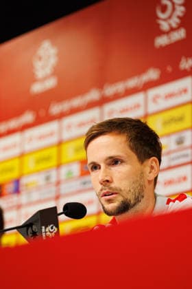 Tomasz Kedziora seen during Official press conference, PK, Pressekonferenz and training of Poland National football team before Friendly match game against Ukraine (Ernest Kolodziej Ball Raw Images) Wroclaw Tarczynski Arena Poland Copyright: xErnestxKolodziejx ernestkolodziej_poland_conference_2526_OL_5029