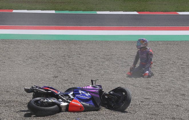 30 05 2026, Autodromo Internazionale del Mugello, Mugello, MotoGP Italian Grand Prix 2026 ,in the picture accident of Toprak Razgatlioglu TUK , Prima Pramac Yamaha MotoGP Photo by Hasan Bratic DeFodi Images