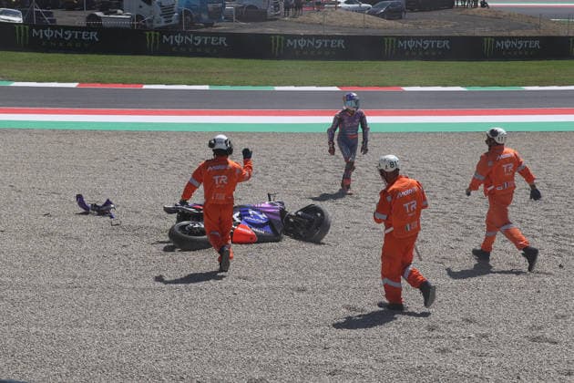 30 05 2026, Autodromo Internazionale del Mugello, Mugello, MotoGP Italian Grand Prix 2026 ,in the picture accident of Toprak Razgatlioglu TUK , Prima Pramac Yamaha MotoGP Photo by Hasan Bratic DeFodi Images