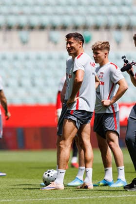 Robert Lewandowski seen during Official press conference, PK, Pressekonferenz and training of Poland National football team before Friendly match game against Ukraine (Ernest Kolodziej Ball Raw Images) Wroclaw Tarczynski Arena Poland Copyright: xErnestxKolodziejx ernestkolodziej_poland_conference_2526_OL_5102