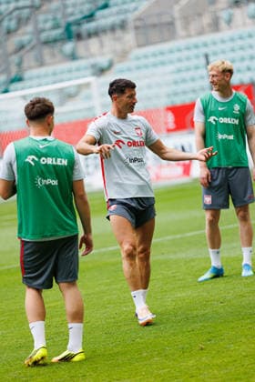 Robert Lewandowski seen during Official press conference, PK, Pressekonferenz and training of Poland National football team before Friendly match game against Ukraine (Ernest Kolodziej Ball Raw Images) Wroclaw Tarczynski Arena Poland Copyright: xErnestxKolodziejx ernestkolodziej_poland_conference_2526_OL_5331