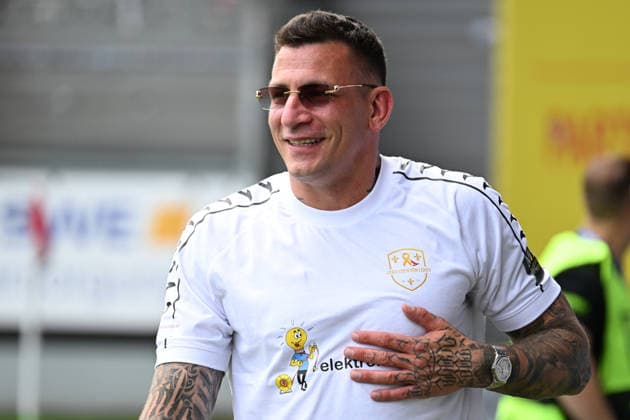 30 05 2026, xsvx, Football Langholz Cup 2026, f l Rapper musician Gzuz 187 Strassenbande Kristoffer Jonas Klauß Klauss Wiesbaden