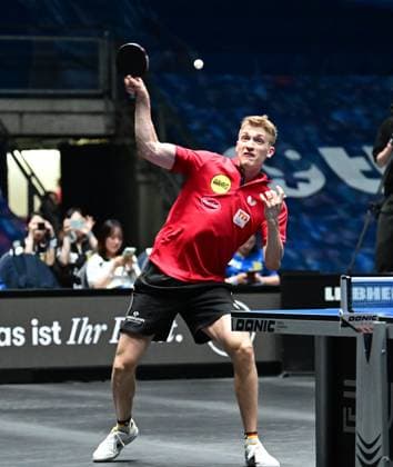 Anton Kallberg in the semi-finals of the TTBL Final Four in Frankfurt The Swede Anton Kallberg of Borussia Düsseldorf in action against TTC Schwalbe Bergneustadt in the semi-finals of the TTBL Final Four in Frankfurt am Main at the Süwag Energie Arena on May 30, 2026 Frankfurt am Main Hessen Germany